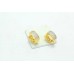 Fashion Huggies Bali Earrings yellow Gold Plated white Zircon Stones